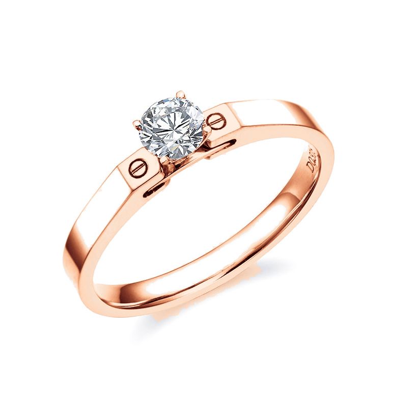 Anello di Fidanzamento Everdeen - Diamante Solitario & Oro Rosa | Gemperles - 1