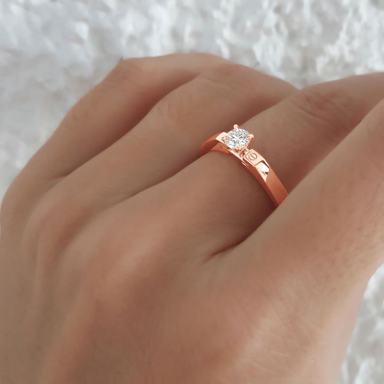 Anello di Fidanzamento Everdeen - Diamante Solitario & Oro Rosa | Gemperles - 2