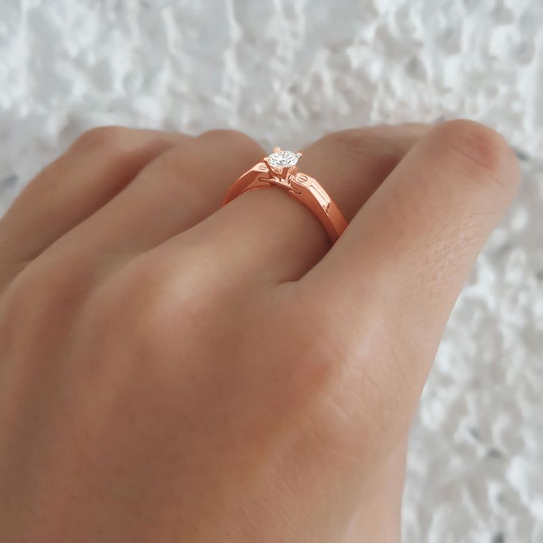 Anello di Fidanzamento Everdeen - Diamante Solitario & Oro Rosa | Gemperles - 4