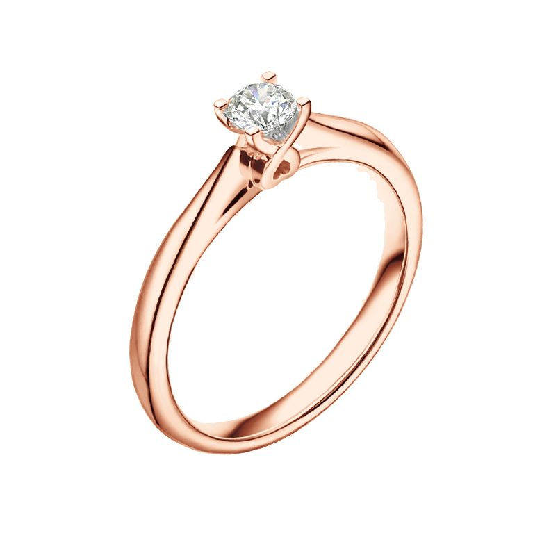 Anello di Fidanzamento Donna Richelieu - Oro Rosa & Diamante Solitario | Gemperles - 1