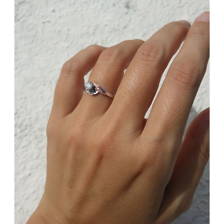 Anello Solitario di Fidanzamento Laccio - Oro Rosa & Diamanti | Gemperles - 10