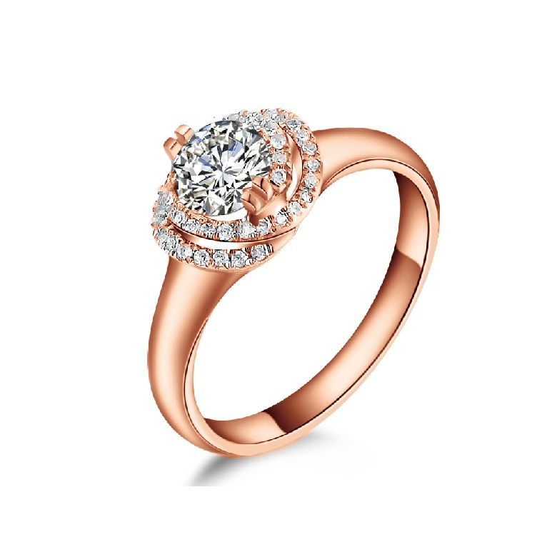 Anello di Fidanzamento Grazioso - Oro Rosa 18kt & Spirale Diamanti | Grazioso - 1