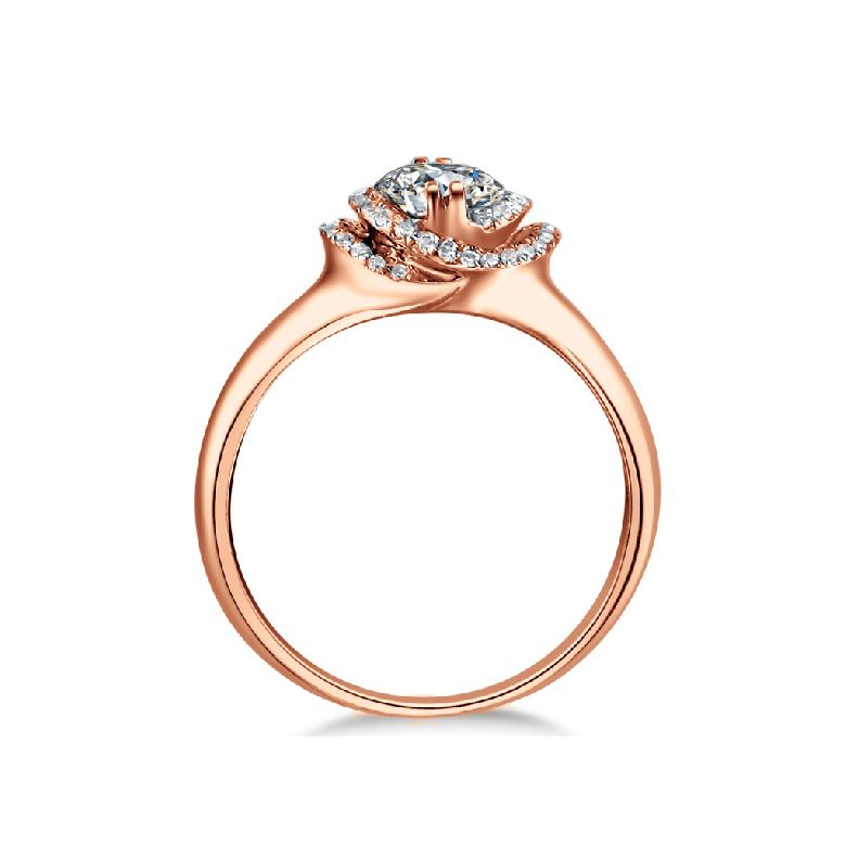 Anello di Fidanzamento Grazioso - Oro Rosa 18kt & Spirale Diamanti | Grazioso - 4