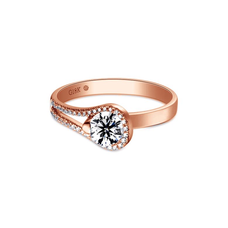 Anello Solitario Contemplations - Oro Rosa & Fascia Diamanti | Gemperles - 3