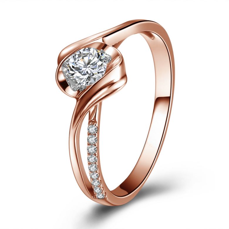 Anello di Fidanzamento Poesia di Diamanti - Oro Rosa 18kt e Diamanti | Gemperles - 1