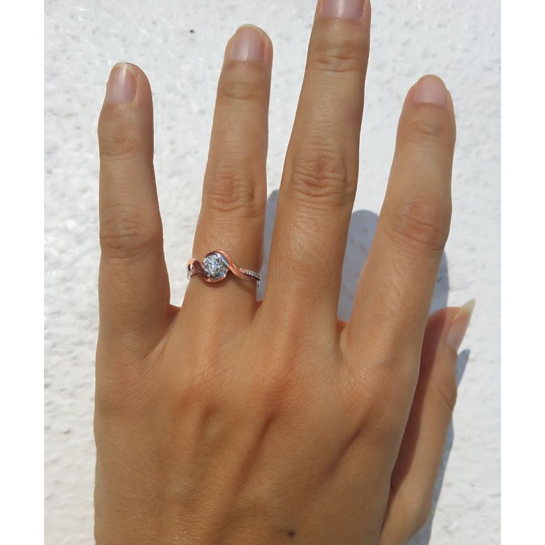 Anello di Fidanzamento Poesia di Diamanti - Oro Rosa 18kt e Diamanti | Gemperles - 7