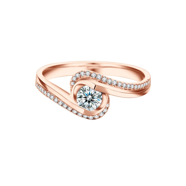 Anello di Fidanzamento A Una Passante - Oro Rosa & Diamanti | Gemperles - 2