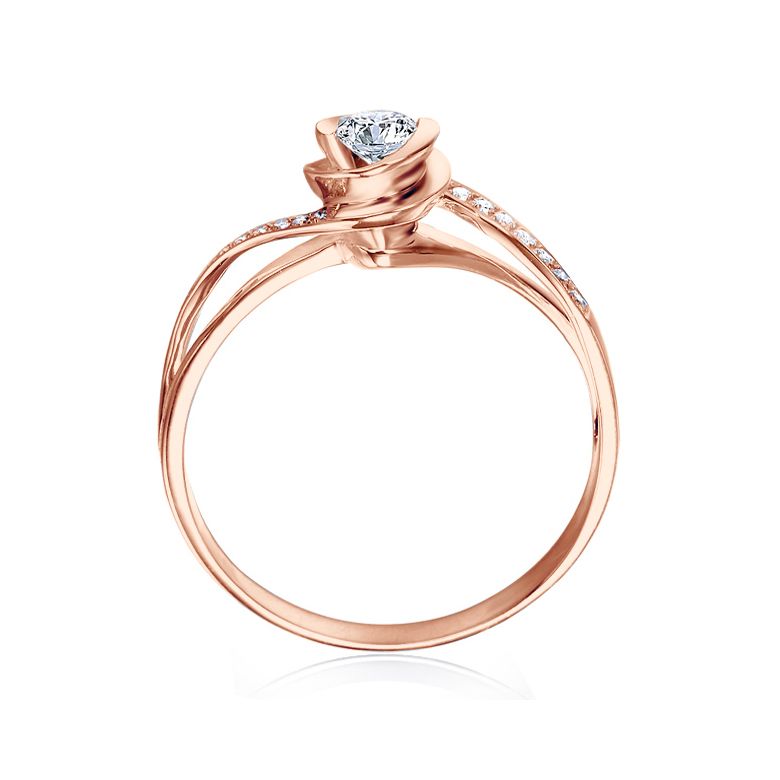 Anello Solitario Composto A Julie - Oro Rosa & Diamante | Gemperles - 2