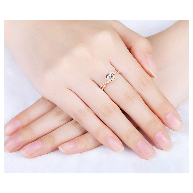 Anello Solitario Composto A Julie - Oro Rosa & Diamante | Gemperles - 5