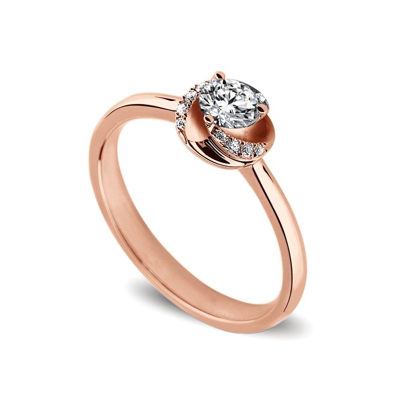 Anello di Fidanzamento Composto Le Tourbillonnant - Oro Rosa e Diamanti | Gemperles - 1