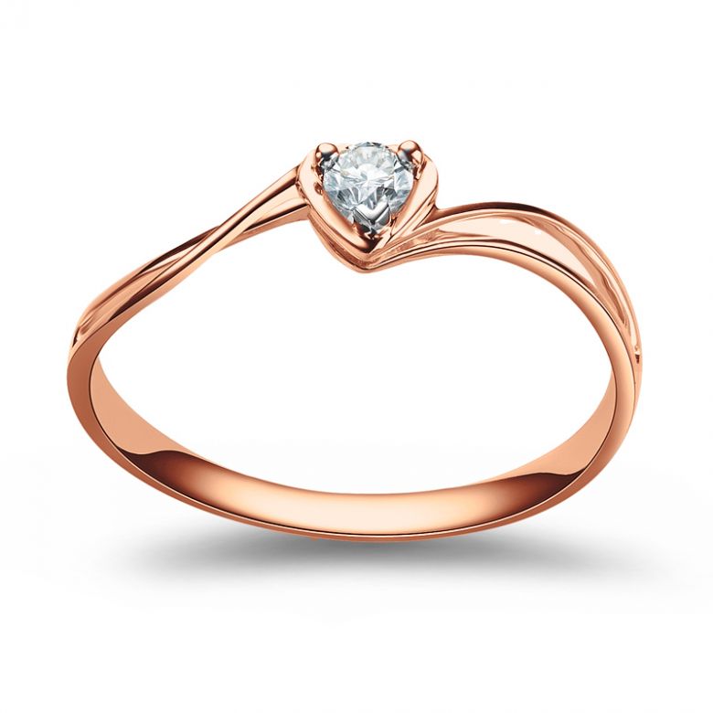 Anello di Fidanzamento Cuore Mio - Oro Rosa & Diamante Solitario | Gemperles - 3