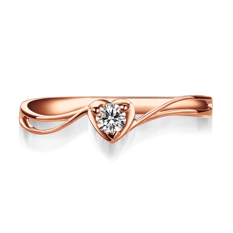 Anello di Fidanzamento Cuore Mio - Oro Rosa & Diamante Solitario | Gemperles - 4