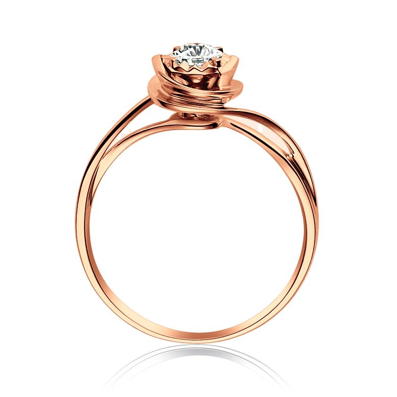 Anello di Fidanzamento Stregato - Oro Rosa & Diamante - 10