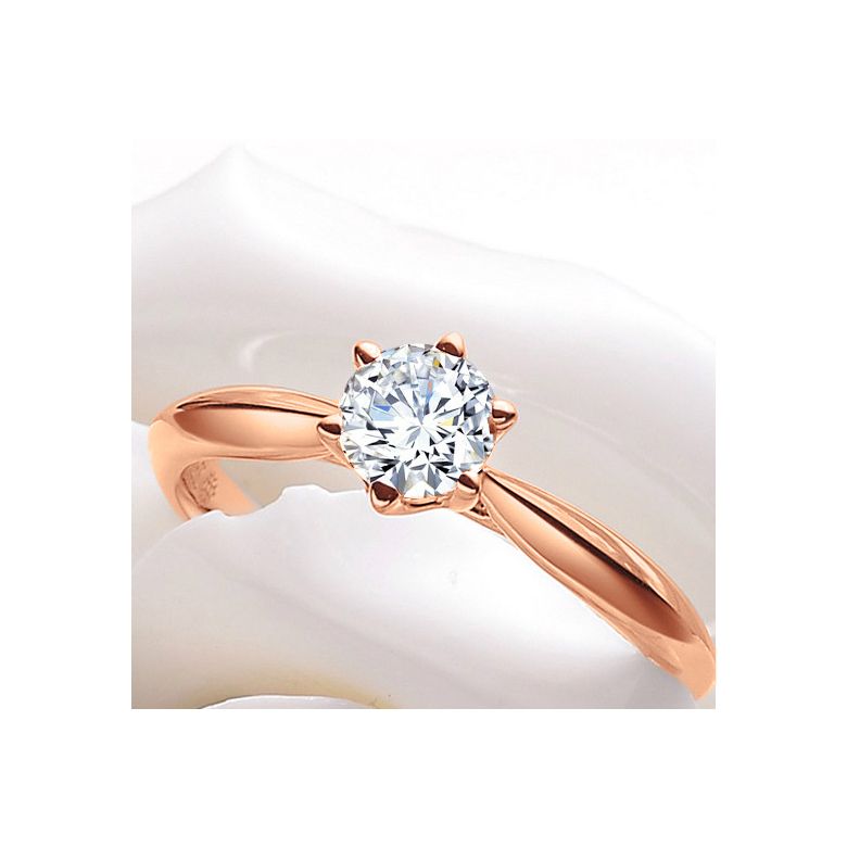 Anello di Fidanzamento L'Amour - Oro Rosa e Diamante Solitario | Gemperles - 3