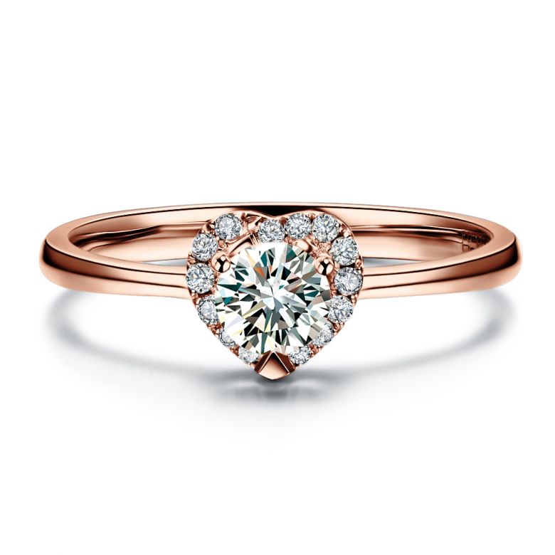 Anello di Fidanzamento Cuore di Diamante - Solitario Oro Rosa 18kt e Diamante | Gemperles - 3
