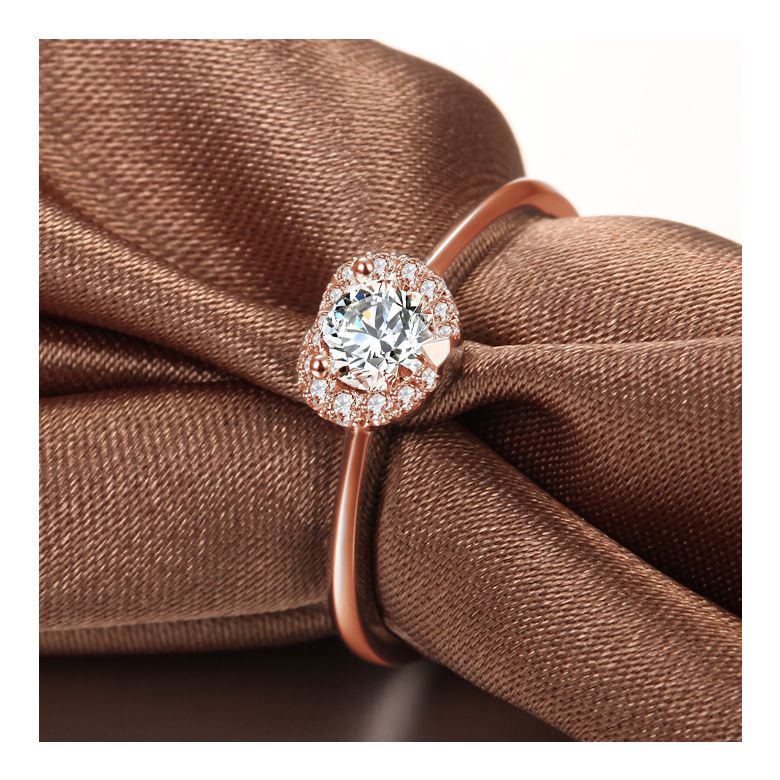 Anello di Fidanzamento Cuore di Diamante - Solitario Oro Rosa 18kt e Diamante | Gemperles - 7