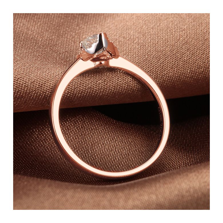 Anello di Fidanzamento Cuore di Diamante - Solitario Oro Rosa 18kt e Diamante | Gemperles - 8