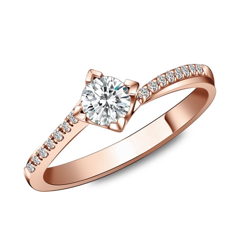 Anello di Fidanzamento Pericle -  Oro Rosa & Diamanti | Gemperles - 1