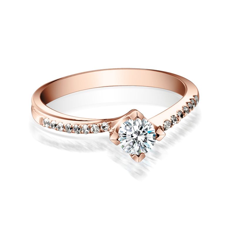 Anello di Fidanzamento Pericle -  Oro Rosa & Diamanti | Gemperles - 4