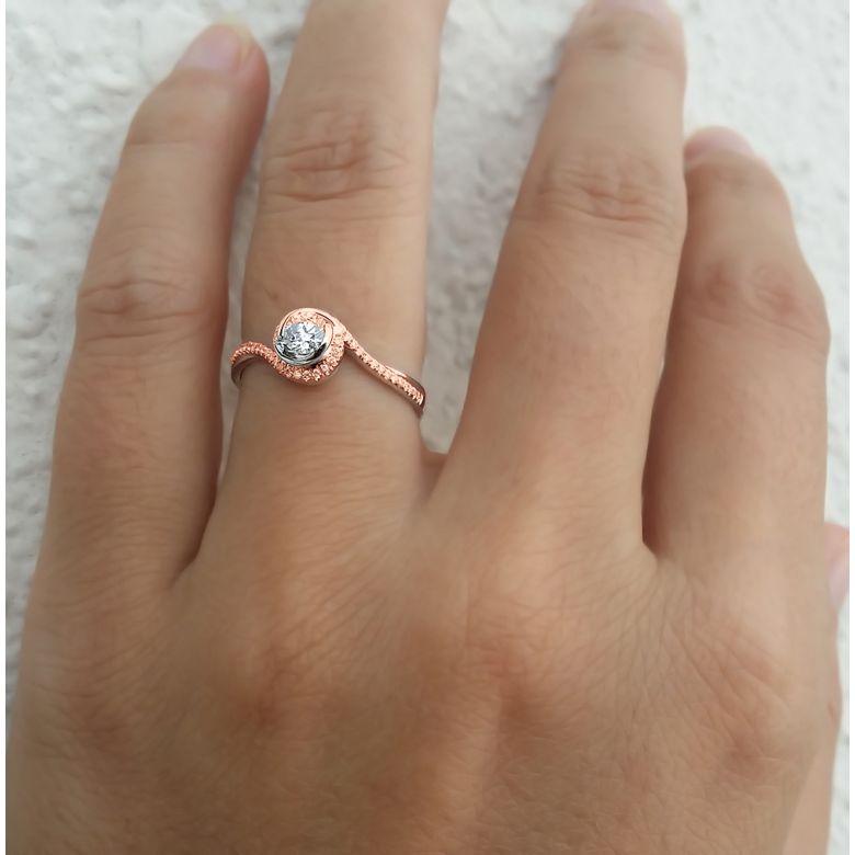 Anello Solitario Composto Ti Appartengo - Oro Rosa & Diamanti | Gemperles - 5