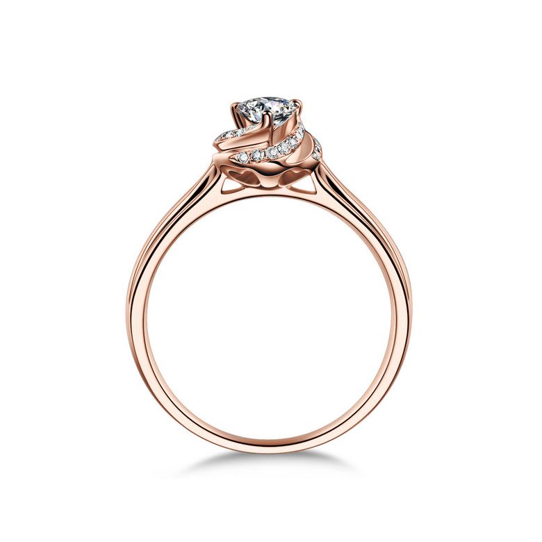 Anello di Fidanzamento Cuore di Rosa - Oro Rosa Lucido e Diamanti VS/G | Gemperles - 7
