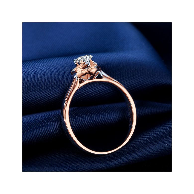 Anello di Fidanzamento Cuore di Rosa - Oro Rosa Lucido e Diamanti VS/G | Gemperles - 6