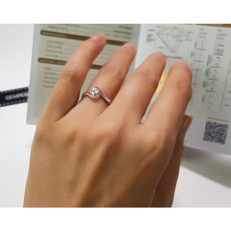 Anello di Fidanzamento Composto Madonna - Oro Rosa & Diamanti | Gemperles - 14