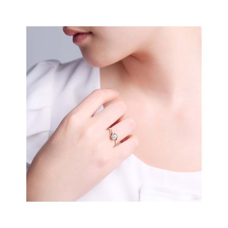 Anello di Fidanzamento Madonna - Solitario Diamante 0.57ct su Oro Rosa | Gemperles - 2