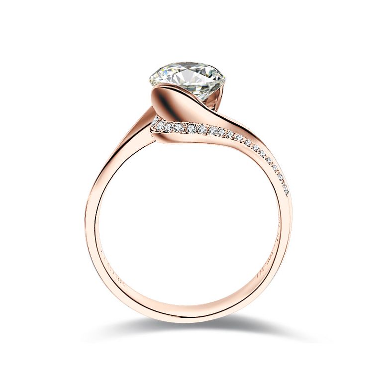 Anello di Fidanzamento Madonna - Solitario Diamante 0.57ct su Oro Rosa | Gemperles - 3