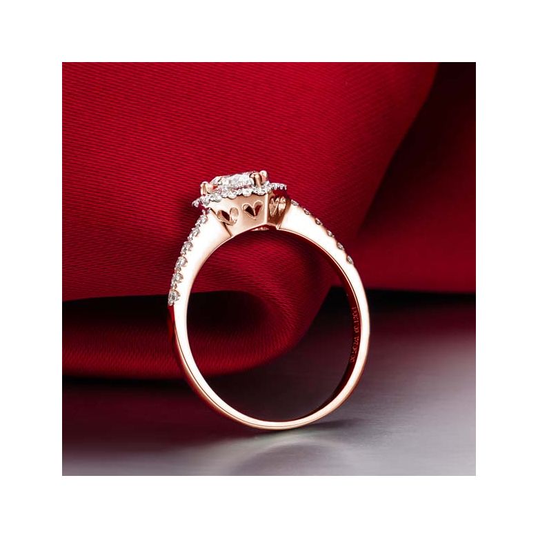 Anello di Fidanzamento Amore di Diamante - Oro Rosa & Diamante Taglio Cuore | Gemperles - 3