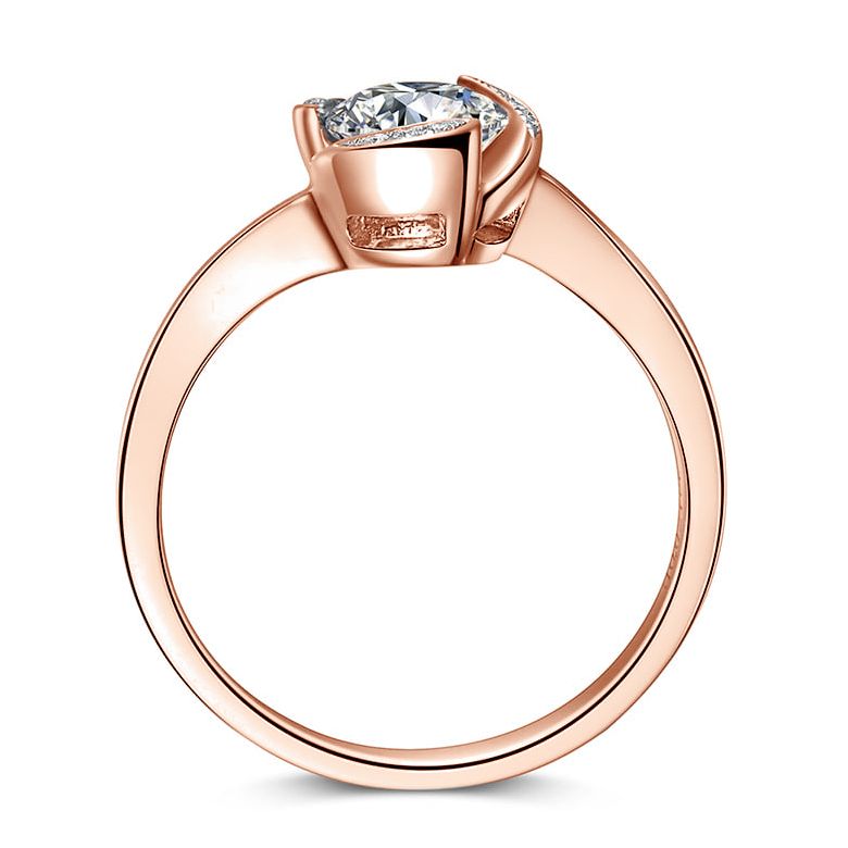 Anello di Fidanzamento Delicatezza - Oro Rosa 18k & Diamanti | Gemperles - 4