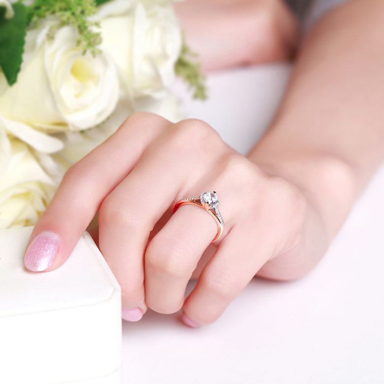 Anello di Fidanzamento Solitario Amelia - Oro Rosa 18kt & Diamanti | Gemperles - 5