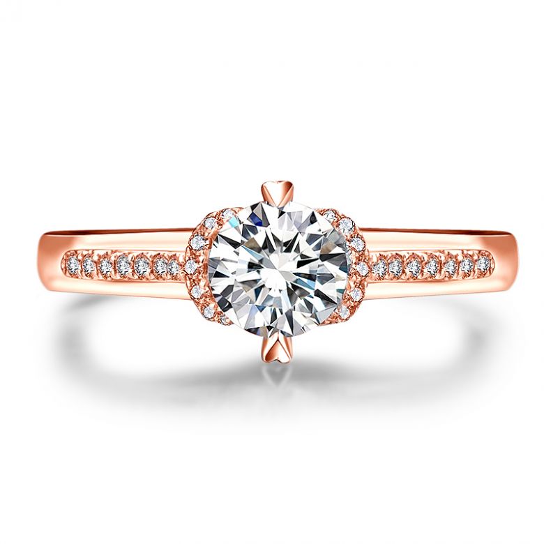 Anello di Fidanzamento Solitario Amelia - Oro Rosa 18kt & Diamanti | Gemperles - 3