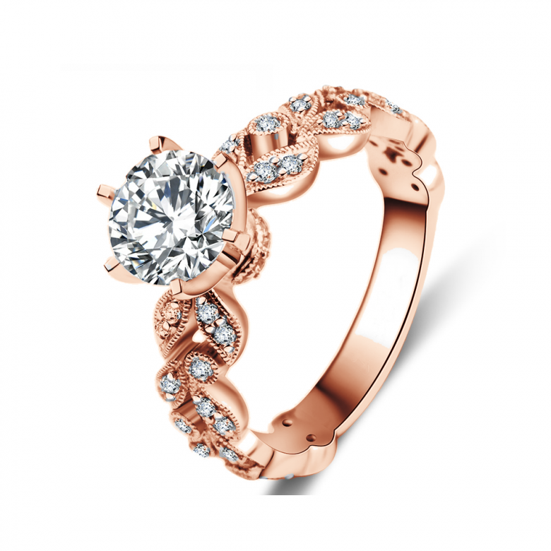 Anello di Fidanzamento Sensation - Oro Rosa e Diamante Solitario Composto | Gemperles - 2
