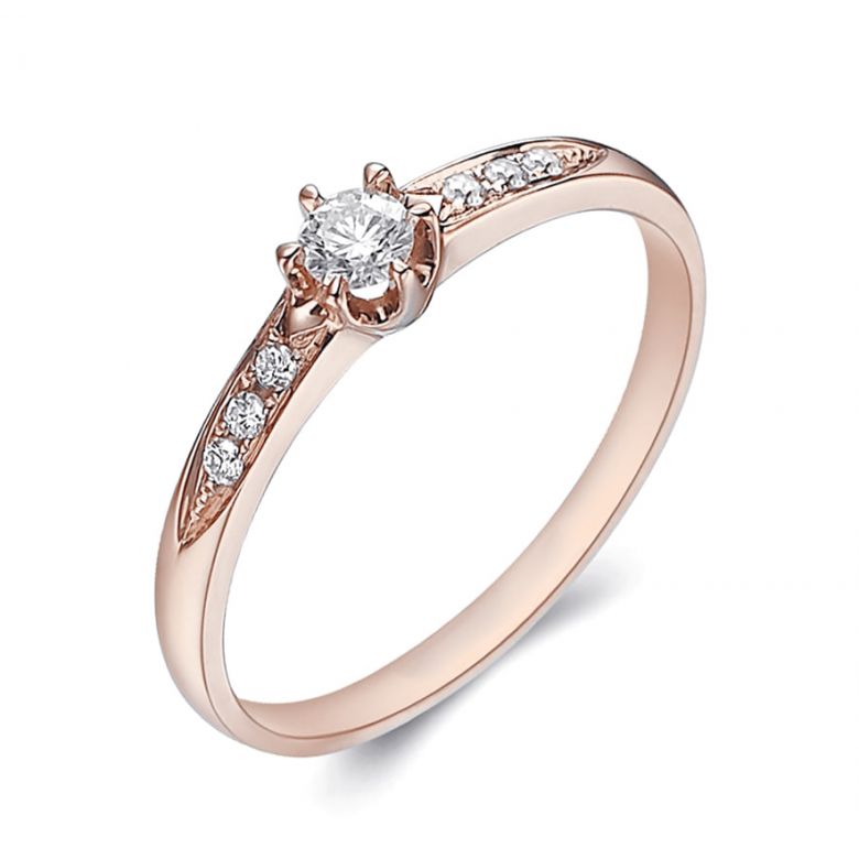 Anello Solitario Composto Portami - Oro Rosa & Diamanti | Gemperles - 1
