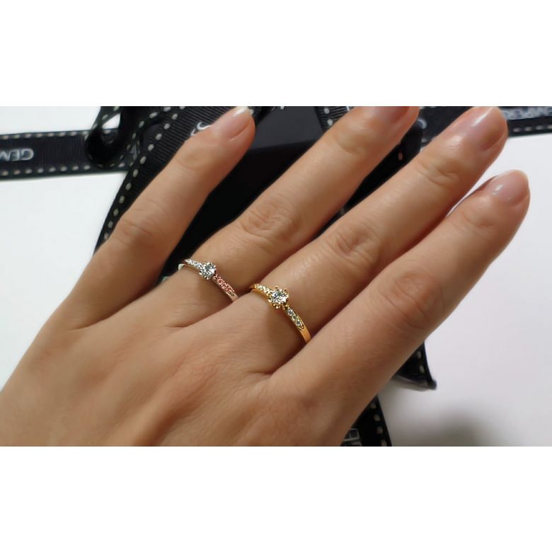 Anello Solitario Composto Portami - Oro Rosa & Diamanti | Gemperles - 10