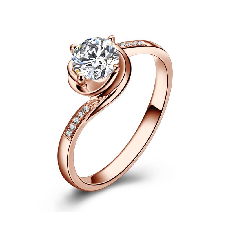Anello di Fidanzamento Rose Vertige - Diamante Solitario Composto & Oro Rosa | Gemperles - 1
