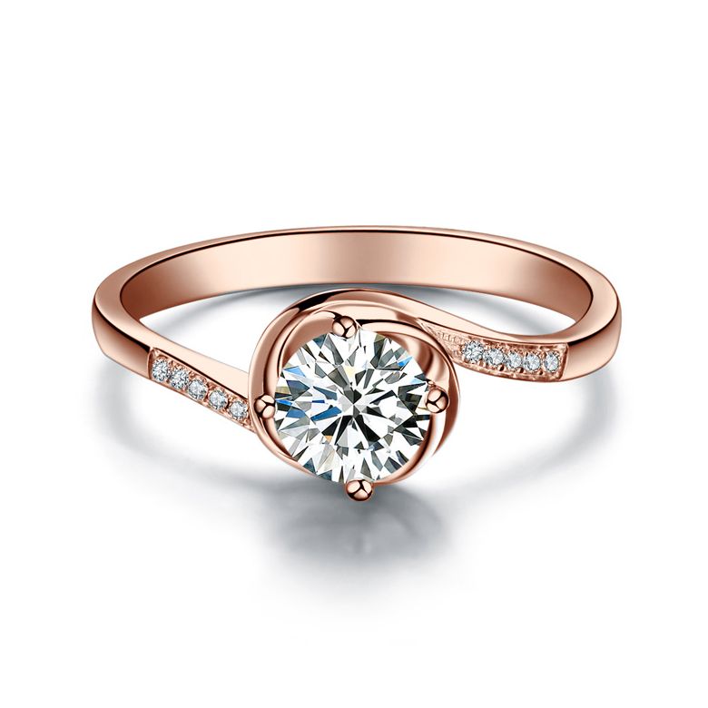 Anello di Fidanzamento Rose Vertige - Diamante Solitario Composto & Oro Rosa | Gemperles - 3