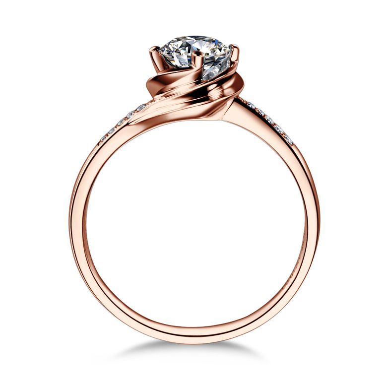 Anello di Fidanzamento Rose Vertige - Diamante Solitario Composto & Oro Rosa | Gemperles - 4