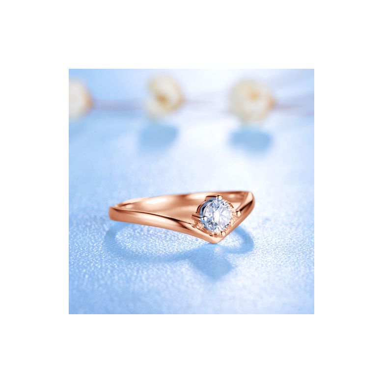 Anello di Fidanzamento Wonder Woman - Diamante Solitario Composto & Oro Rosa | Gemperles - 12