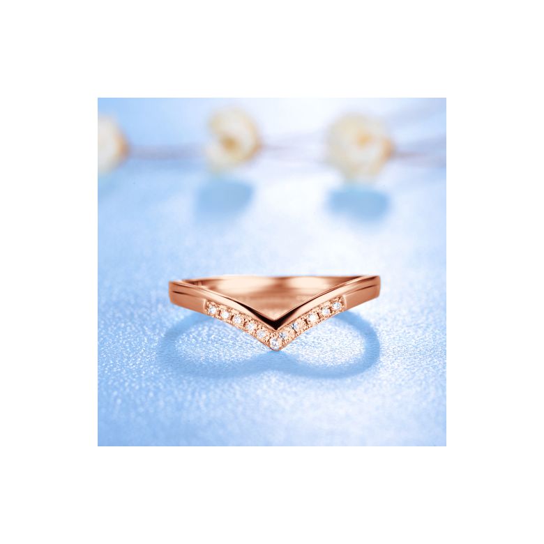 Anello di Fidanzamento Wonder Woman - Diamante Solitario Composto & Oro Rosa | Gemperles - 13