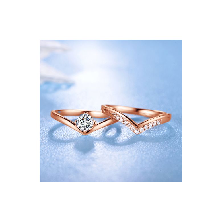 Anello di Fidanzamento Wonder Woman - Diamante Solitario Composto & Oro Rosa | Gemperles - 14