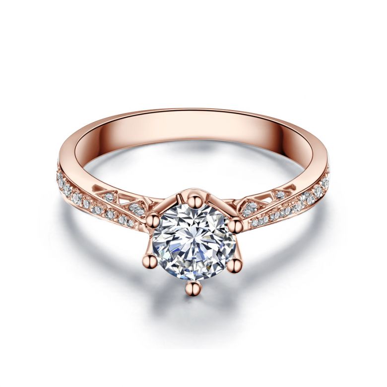 Anello di Fidanzamento Koh-I-Noor - Diamante Solitario su Oro Rosa 18kt | Gemperles - 4
