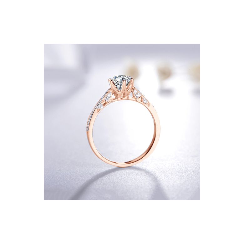 Anello di Fidanzamento Koh-I-Noor - Diamante Solitario su Oro Rosa 18kt | Gemperles - 5