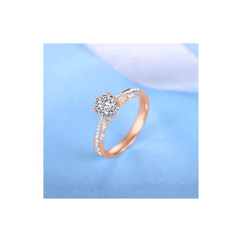 Anello di Fidanzamento Koh-I-Noor - Diamante Solitario su Oro Rosa 18kt | Gemperles - 8