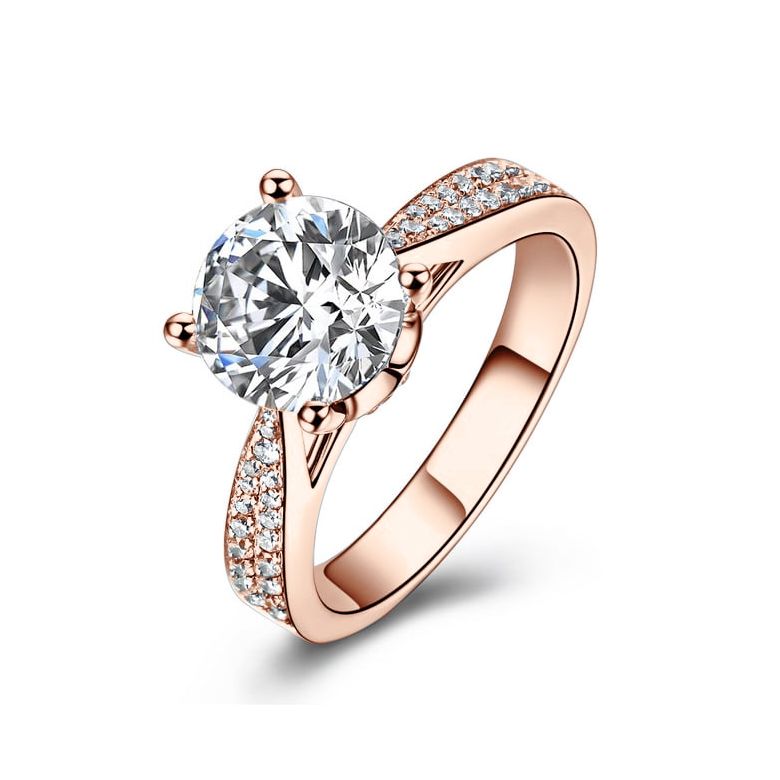 Anello di Fidanzamento Lafayette - Diamante Solitario su Oro Rosa 18k | Gemperles - 1