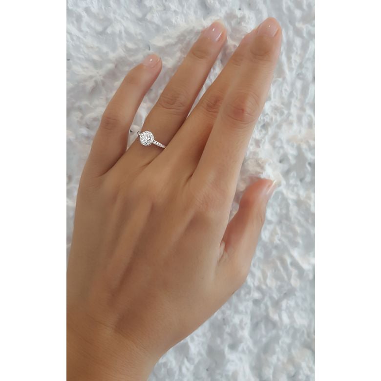 Anello di Fidanzamento Composto Ancolie - Oro Bianco 18kt & Diamanti | Gemperles - 6