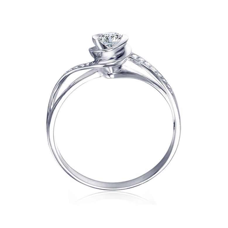 Anello Solitario Composto A Julie - Oro Bianco & Diamante | Gemperles - 2