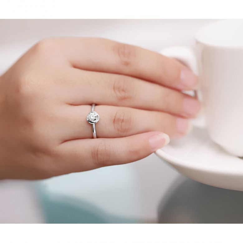 Anello di Fidanzamento Composto Le Tourbillonnant - Oro Bianco e Diamanti | Gemperles - 2