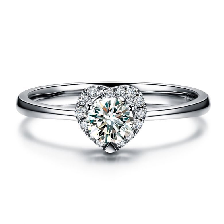 Anello di Fidanzamento Cuore di Diamante - Solitario Oro Bianco 18kt e Diamante | Gemperles - 3